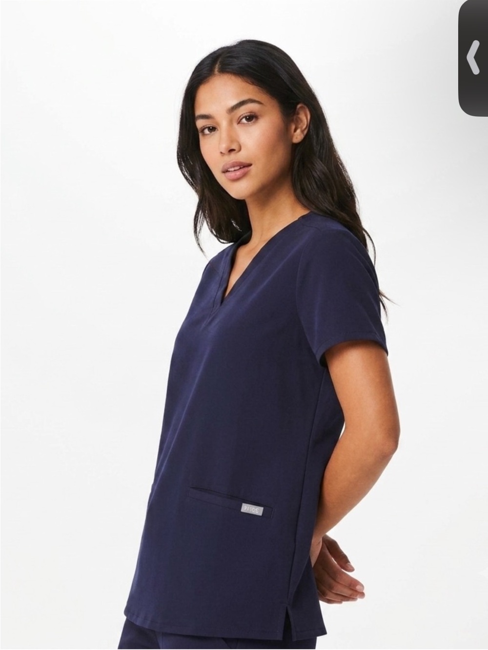 FIGS Women's Casma Three-Pocket Scrub Top Navy Size S